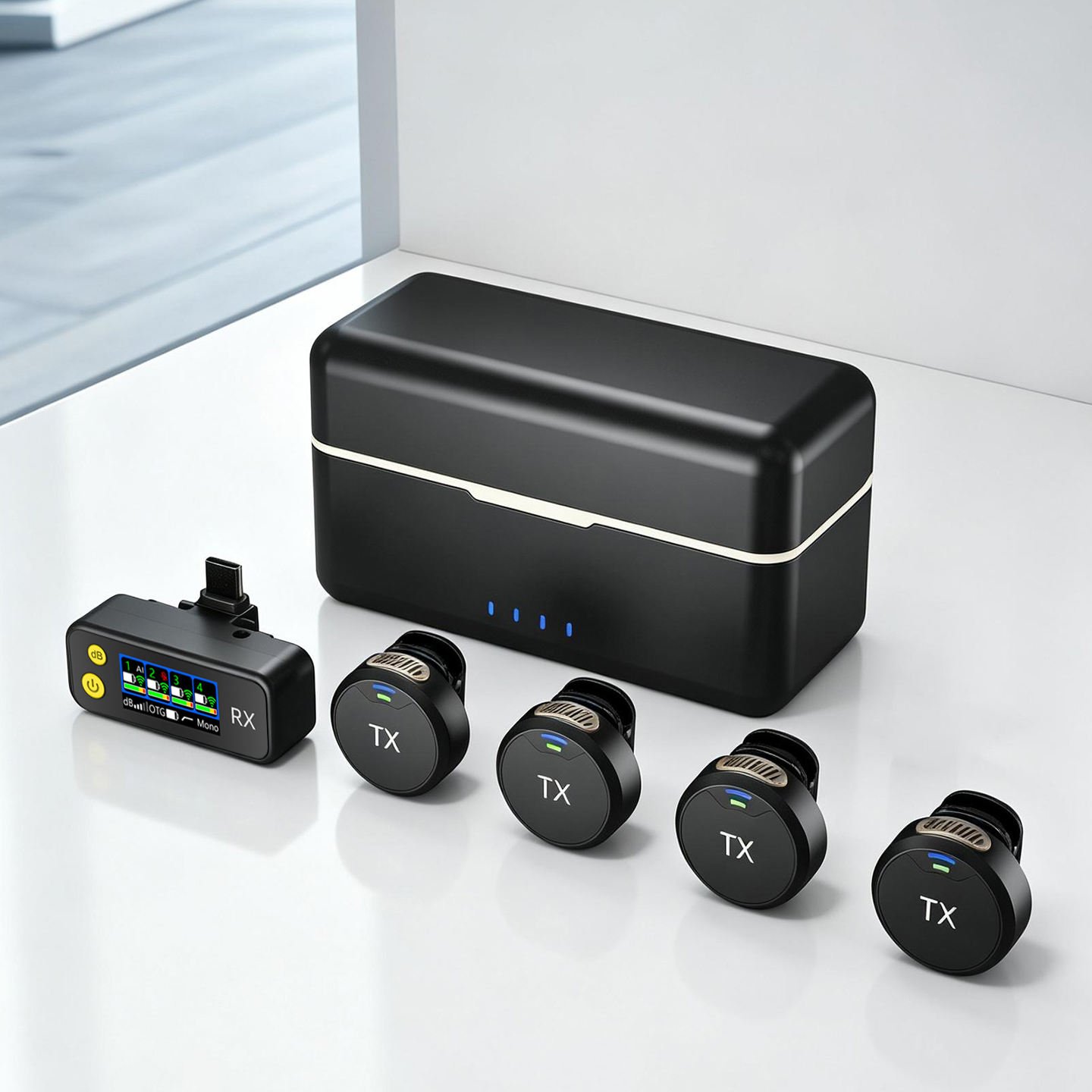 Wireless Lavalier Microphone with Magnetic Invisible Clip-on Mic