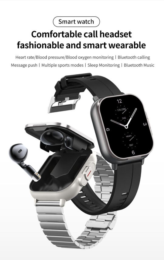 Smart Fashion D 8 Smart Watch Tws Bt Call 2 in 1 With Earphones