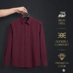 Premium Korean Micro Stretch Fabric Shirt - Maroon