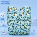 Baby Washable Cloth Diaper - Mint Blue